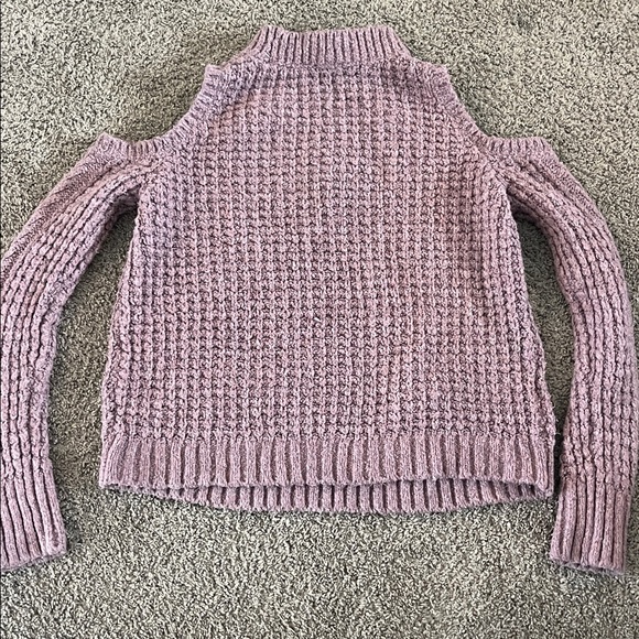 Express Mauve Cold Shoulder Sweater - Picture 4 of 5